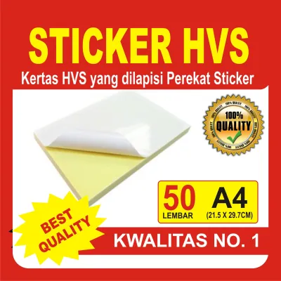 Sticker HVS A4 isi 50 & 20 lembar / Kertas Stiker Inkjet Doff Matte A4