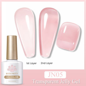 BORN PRETTY 10ml Jelly Nude Gel Nail Art Polish Translucent Semi Permanent Soak Off UV LED Gel Varnish Nail UV Gel Polish Complete Set
