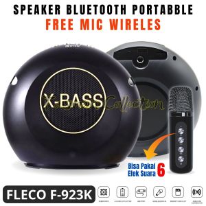 FREE MIC WIRELESS Speaker Bluetooth Portable Karaoke Type FLECO F-923K Karaoke / BT / USB/ TF CARD Speaker Bluetooth / Salon Aktif / Salon Bluetooth / Speker Aktif / Salon Bluetooth / Speaker Aktif / Spiker Aktif / Subwoofer Aktif - TC