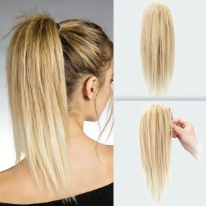 GOFIDIN Thiết kế dạng kẹp Tóc giả đuôi ngựa tổng hợp Mềm mại 14 inch Kẹp tóc giả dạng kẹp  Tóc kiểu hàng ngày Nối tóc Dành cho phụ nữ