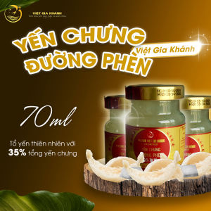 Yến Chưng Đường Phèn Yến Sào Quà Tặng Cao Cấp Việt Gia Khánh 35% Tổ Yến Hũ Lọ 70ml Hỗ Trợ Sức Khỏe Sắc Đẹp