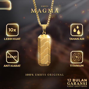 Emrys Liontin Set MAGMA Real Titanium Anti Karat Kalung Titanium Pria Wanita