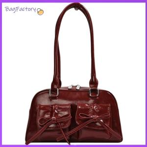 Women Casual Crossbody Bag with Bow PU Leather Hobo Bag for Daily Commuting and Shopping Trips