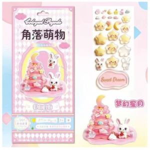 3D Crystal Stacking Sticker DIY Scrapbook Material Kawaii Cartoon Relief Stickers Kids Puzzle Toy Reward Gift