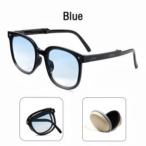 Folding Sunglasses Gradient Lens Sun Glasses UV400 With Mini Glasses Case Portable Folding Cermin Mata Hitam Lipat
