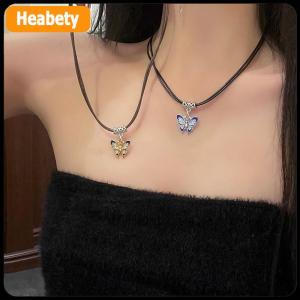 【2-3 ngày giao hàng】 Trung Quốc Phong Cách Thời Trang Retro Bện Dây Vòng Cổ Bướm Hoa Mặt Trăng An Toàn Khóa Mặt Dây Chuyền Vòng Cổ Cho Phụ Nữ Đồ Trang Sức Cổ Điển