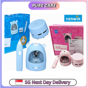 【Pure Care】 Tenwin Electric Stationery Set/Pencil Sharpener + Eraser + Mini Vacuum|Gift Set
