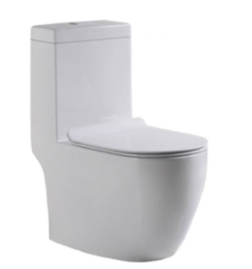 Baron BW818 Rimless Washdown Flushing 1-Piece Toilet Bowl with Soft Closing Urea Seat Cover