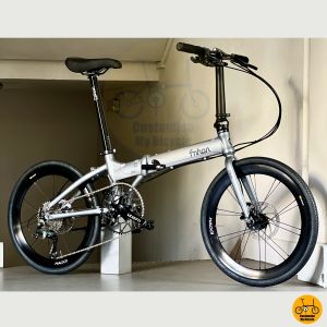 Fnhon Blast 22 Inch Foldable Bike Battleship Grey Shimano 10 Speed Tiagra With Sapim Spokes MRT Friendly Custom Build Saddle Crank Arm Chain Black Wheels Kenda Tyre Foldie PCN CPN