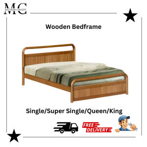 【LOCAL SELLER】RADON SOLIDWOOD WOODEN BEDFRAME SINGLE/SUPER SINGLE/QUEEN/KING FREE DELIVERY