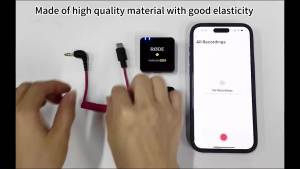 USB C to 3.5mm Cable for RODE Wireless Go II Coiled Right Angle TRS Male DAC AUX Adapter Audio Cord Compatible with iPhone 15 Pro Max Plus Galaxy S23 Ultra Pixel 7 iPad Air Mini