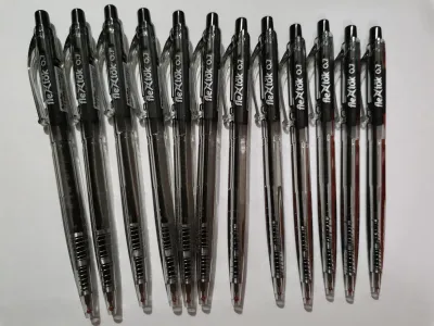 Flextok Ballpen Black / Blue / Red 0.7mm Retractable 12pcs/ box