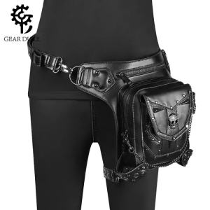 New cross-border product European and American punk motorcycle skull chain bag Womens cross-body bag PU Outdoor pocket