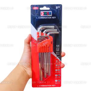 HDT Kunci L Biasa + L Bintang Kombinasi Set 9 Pcs