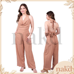 NAKD FASHION CHESCA SELF TIE COWL NECK CHALLIS BASIC CASUAL TERNO SET FOR WOMEN S010