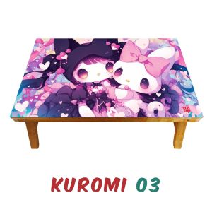 Meja Belajar Kuromi Pompompurin My Melody Cinnamoroll Hello Kitty Kayu Keroppi Anak Lipat Karakter