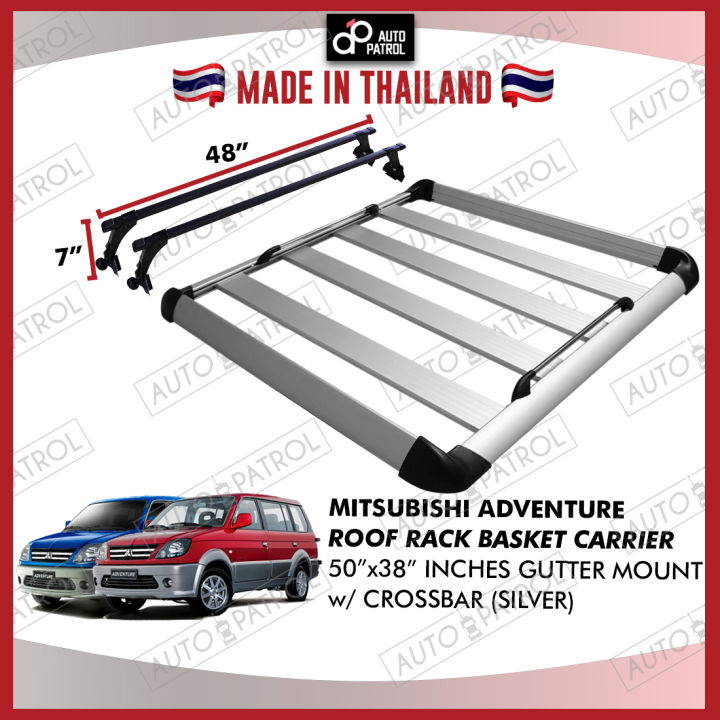 Mitsubishi Adventure Aerorack Roof Rack Carrier Car Basket 50"x38" Black Gutter Mount with Crossbar ( 313 )