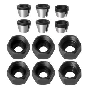 12 Piece M17 Router Collet Kit Lightweight Antirust Suitable for DIY & Professional Woodwork Enhances Grip And Stability