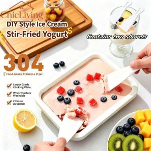 ChicLiving Fried Yogurt Machine DIY Ice Cream Machine Food Grade Stainless Steel Household Ice Cream Tray 炒酸奶机