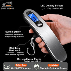 SOFTHOME Electronic Luggage Scale-Portable Travel Hanging Weighing Hook LCD Display for Luggage&Packages