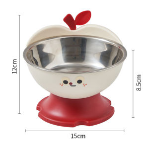 MAODEBEAR Dog Cat Feeding Bowl Anti-Slip No Spill Pet Feeder Removable Large-Capacity Stainless Steel Elevated Bowls