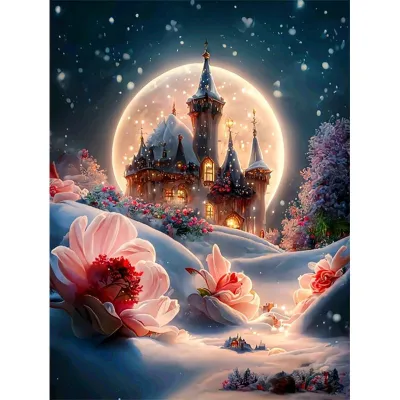 PhotoCustom Diamond PaintingDiamond EmbroideryA Beautiful View Of The Full Moon Diamond Shaped Mosaic Home Decor