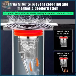 【Cherry Crisp】 Self-Closing Odor And Insect Proof Floor Drain Core Removable Shower Drain Cover Hair Filter Sewer Strainer Plug