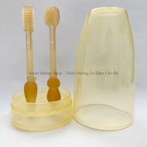 Bộ rơ lưỡi bàn chải silicon cho bé mềm chống tưa lưỡi nấm lưỡi rưa lưỡi cho bé 0 - 2 tuổi