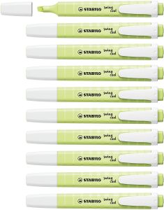 STABILO Stationery swing cool Pastel Highlighter Pen Set Color Writing Utensils Permanent Marker Pen School Office Stationery - Box of 10