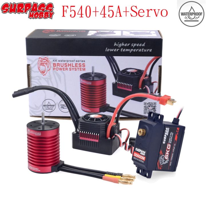 3650 3300KV/4P Brushless Motor and 45A Brushless ESC LED Programming Card Combo Set for 1/10 Scale RC Car Spare Parts