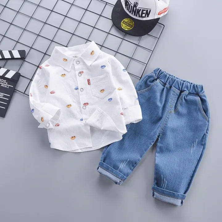 high quality baby boy clothing Casual children's clothing Two-piece set  kids boy outfit baby boy shirt Lazada PH
