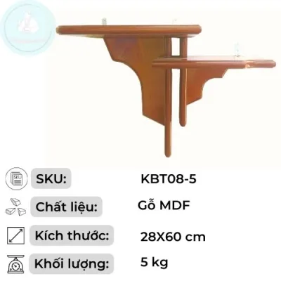 Kệ bàn thờ Chúa bàn thờ treo tường KBT08 thiết kế 2 tầng hiện đại chất liệu gỗ MDF đa dạng kích thước (30-60cm)