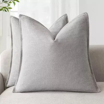30x50cm/40x40cm/45x45cm/50x50cm Spring Summer Bohemian Washed Cotton Cushion Cover Solid Color Khaki Green Pillow Covers Wide Edge Decorative Throw Pillow Cases for Sofa Chair Couch Bedroom Living Room Decoration