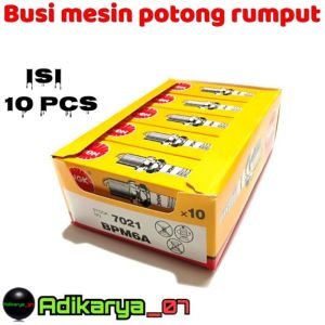 Busi Mesin Potong Rumput 2T BPM6A Busi Chainsaw Senso Simso Busi Mesin Rumput Mini Tiller Isi 10 pcs N.G.K