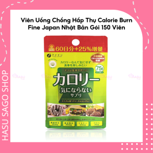 Viên Uống Chống Hấp Thụ Calorie Burn Hỗ Trợ Giảm Cân Fine Japan Nhật Bản Gói 150 Viên