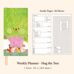 MARINI 88 Pages Undated Weekly Planner Hardcover Journal Two Pages Per Week Student Planner Efficient Weekly Planner Notebook for Students