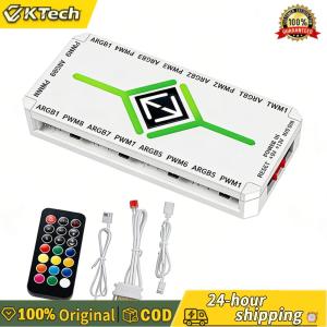 【Free Shipping】 ARGB Fan Hub Splitter 1 to 9 with PWM Magnetic Suction and Remote for PC Cooling Optimization