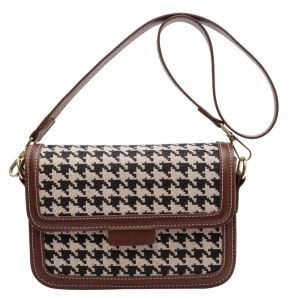 Houndstooth Retro Túi Vuông Nhỏ Túi Nữ 2023 Mới