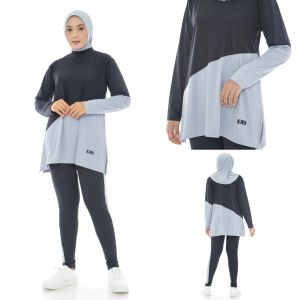 Setelan Olahraga Wanita Muslim - Baju Olahraga Wanita Setelan Panjang - Setelan Sporty Perempuan Zumba Aerobik Senam