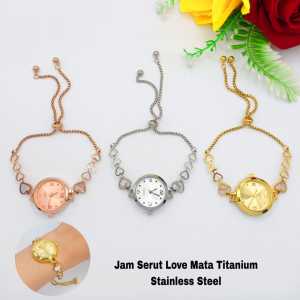 Jam Tangan Wanita Serut Motif plat Variasi Viral Best Seller Kekinian Titanium Stainless Steel