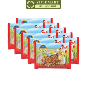 [SET 10 GÓI] - ASIAFOODS - Cháo Gấu đỏ (có gói thịt hầm) 2 vị: Gà hầm bí đỏ Thịt bằm nấm đùi gà Cháo ăn liền Gấu Đỏ (74g/gói)
