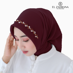 EL ZAHRANA TIARA SQUARE HIJAB SEGIEMPAT PESTA PREMIUM PAYET HANDMADE