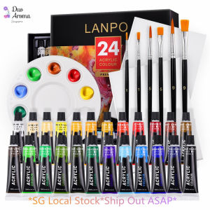 SG Ready Stock/Duo Aroma /Colors High Quality Acrylic Painting Set Gift Set Brush Canvas Palette