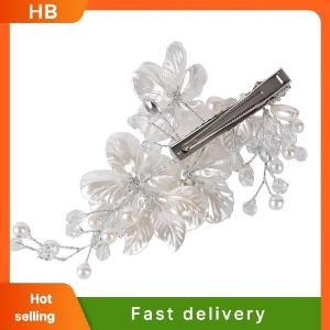 HB Bridal Crystal Pearl Flower Hair Clip Hair Jewelry Wedding Hair Accessory Luxury
