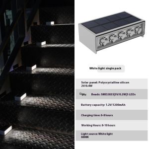 YONUO Năng lượng mặt trời bước đèn IP65 không thấm nước ngoài trời cầu thang chiếu sáng cho lối đi trong vườn