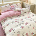 Dansunreve Quilt Cover Washed Cotton Duvet Cover Sanrio Kuromi Cinnamoroll Pochacco Kitty Comforter Cover with Zipper. 