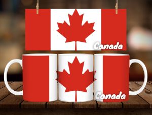 * 1 PC MUG WITH BOX * CANADA FLAG MUG DESIGN 11oz with BOX SOUVINER MUG