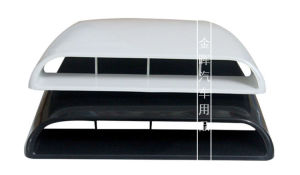 CITALL Black/White/Grey 1pc Car Universal 4x4 Air Flow Intake Hood Scoop Vent Bonnet Decorative Cover Decal