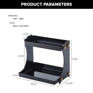 （Local stock）Acrylic double layer storage rack Cosmetics storage rack Kitchen seasoning storage rack