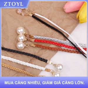 【ZTOYL】 Retro PU bện vành đai Ngọc Trai Chuỗi phụ nữ đa năng dây da dây thắt lưng tình yêu Khóa quần Jean Váy Phụ kiện quần áo